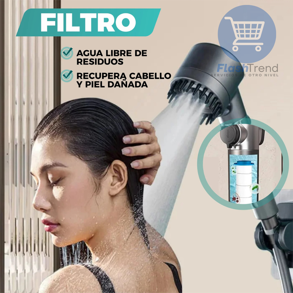 FlowMax™ Cabezal De Ducha Con Masajeador Pro