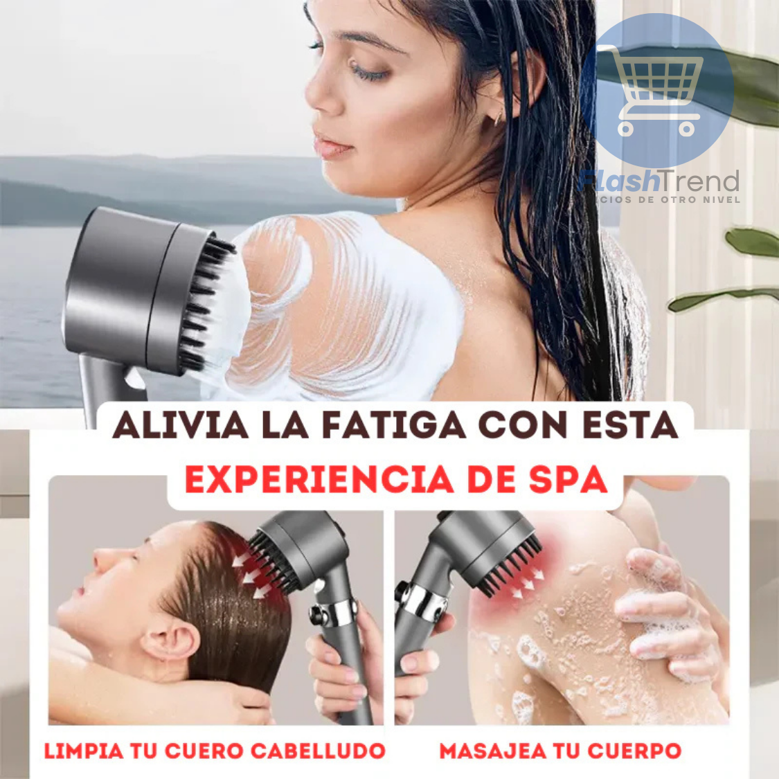 FlowMax™ Cabezal De Ducha Con Masajeador Pro